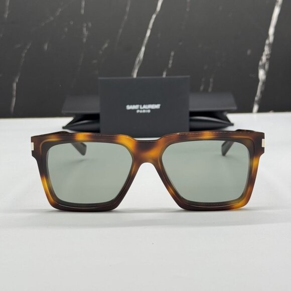 NEW SL610 003 SAINT LAURENT SUNGLASSES HAVANA GREEN EYEWEAR SAINT LAURENT SL 610 - Picture 1 of 13